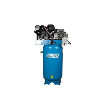 ABAC IRONMAN 7.5 HP 230 Volt Three Phase Two Stage Cast Iron 80 Gallon Vertical Air Compressor ABC7-2380V2